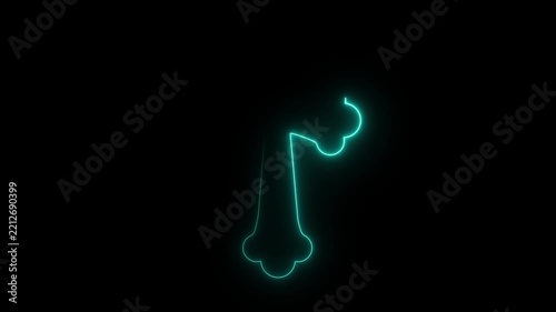 Glowing cyan outline of a four-leaf clover shape against a solid black background