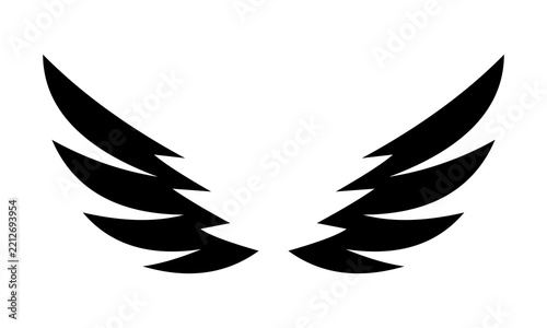 abstract black wings logo vector
