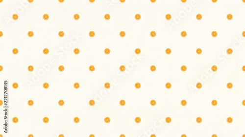 Seamless pattern of fresh orange fruit slices isolated on a clean white background
