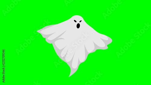 Spooky Ghost Animation on Green Screen - Halloween Character Loop