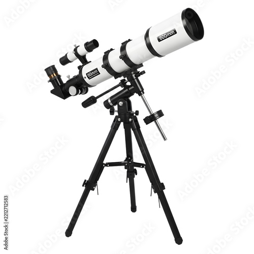 Black telescope on tripod ready for stargazing
