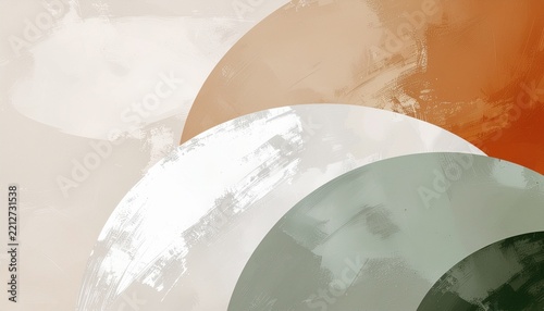 Abstract circular shapes with earthy tones and soft textures, creating a modern artistic backdrop for design