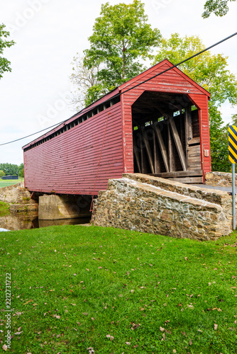 Historic covered bridge in Rocky Ridge, MD, at Loys Station