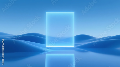 Glowing blue rectangular portal