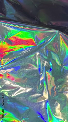 Holographic foil crinkled texture surface