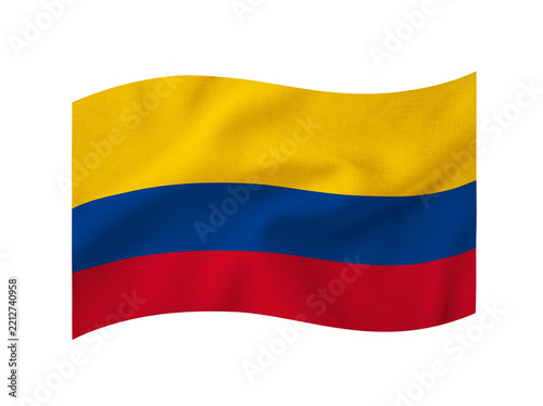 Waving flag of Colombia isolated on a transparent background