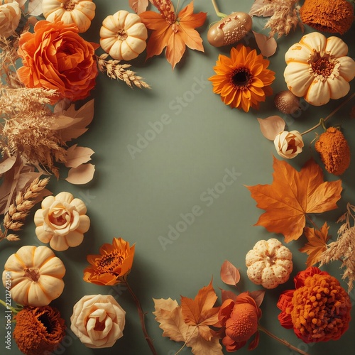 frame of autumn leaves