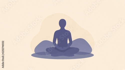 Illustrated seated figure silhouette calm