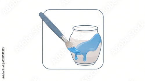 Illustrated glaze brush and pot outline