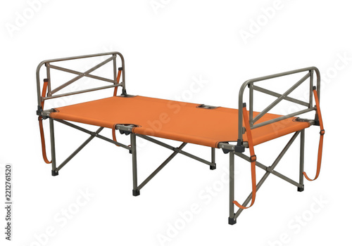 Modern metal bench with wooden seat in park setting