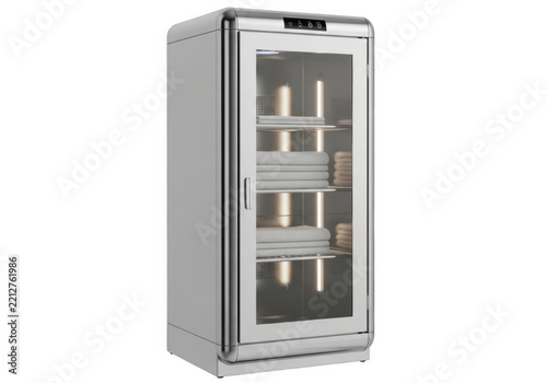 Modern stainless steel mini fridge freezer