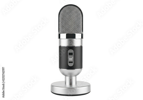Modern usb microphone on silver stand