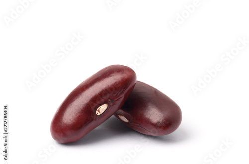 Stacked red beans. isolated on white background.