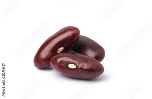 Stacked red beans. isolated on white background.
