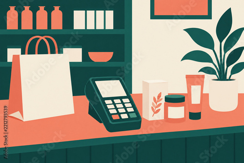 Cashless checkout station
