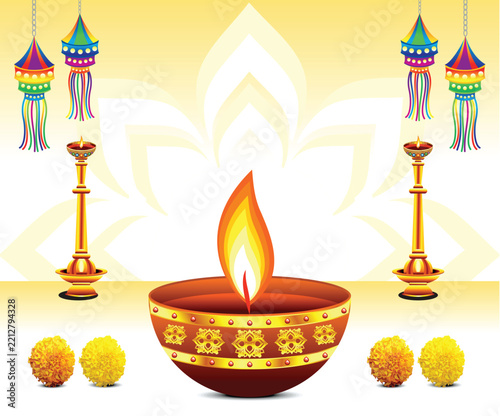 artistic creative detailed diwali background.eps