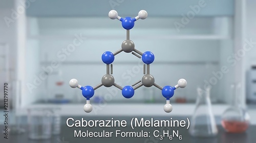 3D molecular structure of caborazine melamine compound.