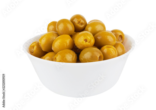 Green olives in bow