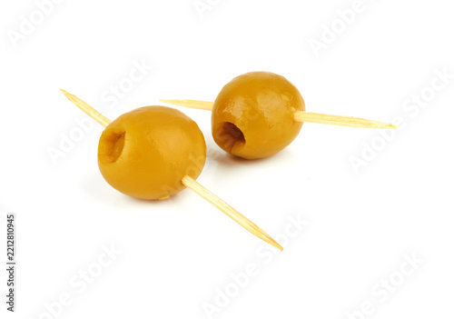 Green olives isolated