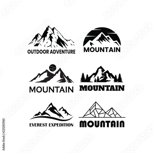 Mountain expedition logo design for outdoor adventure branding and travel marketing