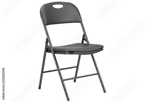Modern black metal folding chair for events and office