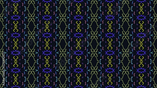 Seamless Abstract Geometric Ornamental Pattern On Dark Background