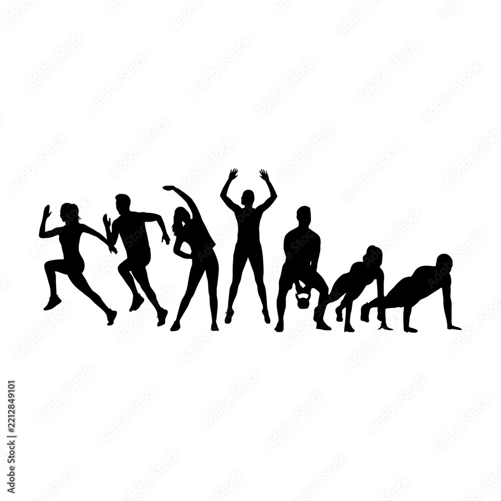 Fototapeta premium Evolution of human figures walking and running