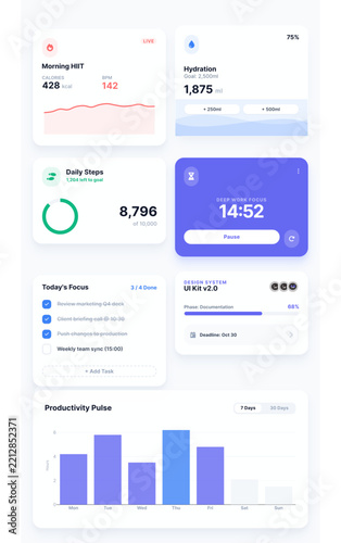 Fitness & Productivity Cards.