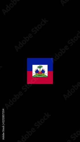 3D Rotating Haiti Flag Cube Animation with Transparent Background