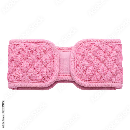 Pink quilted spa headband isolated on a transparent background