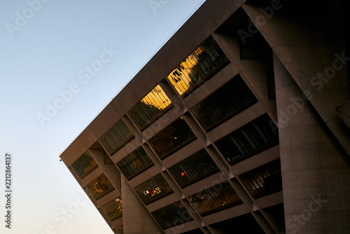 Dallas City Hall brutalist architecture perspective