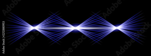 Blue Purple Light Wave. Abstract Glowing Energy Streaks, Symmetrical Light Pattern, Futuristic Decorative Effect