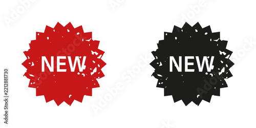 New Product Badge Solid Icon Set. Promotional Marketing, Fresh Arrival, And Latest Release Silhouette Symbol Collection. Retail And E-Commerce Promotion. Isolated Vector Illustration