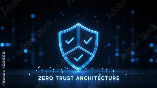 Zero Trust Architecture Shield with Security Checkmarks