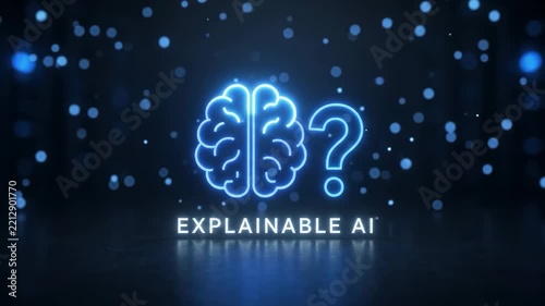 Explainable AI Brain and Question Mark on Dark Background