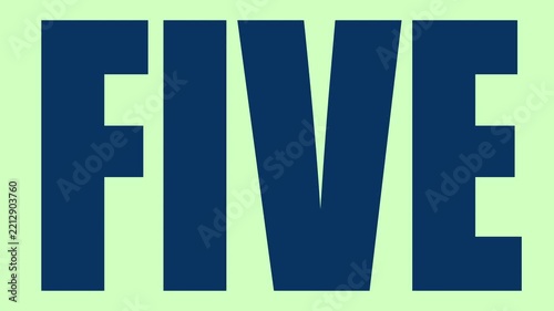 Navy Blue Glitch Text Countdown From Ten to One on Mint Green Background, Bold Animated Typography in 4K