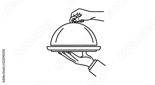 Person lifting a dome-shaped kitchen lid by handle
