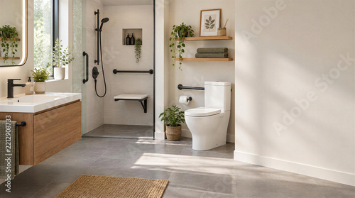 Contemporary accessible bathroom designing independent living space
