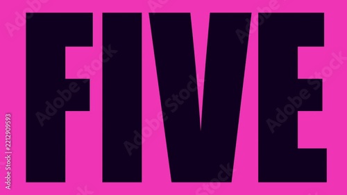 Dark Violet Glitch Text Countdown From Ten to One on Hot Pink Background, Bold Animated Typography in 4K