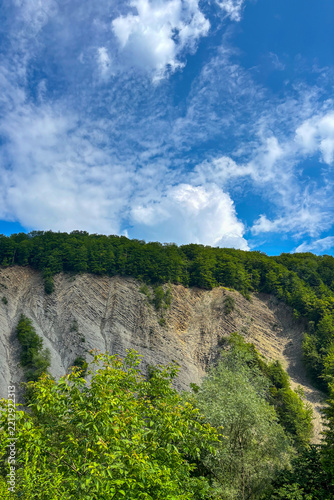 Elephant Rock is a distinctive natural sandstone formation surrounded by scenic Carpathian landscapes attracting visitors with its unique shape in Yaremche, Ukraine

