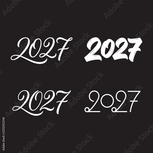 Creative Year Number Twenty Twenty Seven Design Variations Display