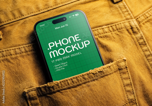 Smartphone Screen Mockup In Hand Pocket And Lifestyle Scene