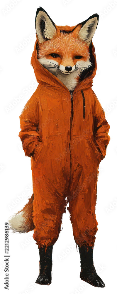 Fototapeta premium PNG A fox costumes wearing halloween theme animal clothing cute.