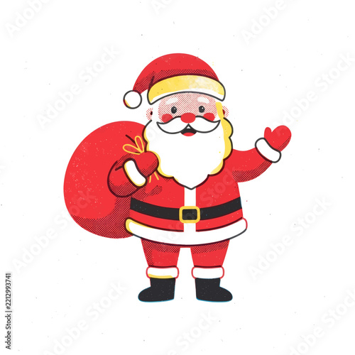 Santa Claus Carrying an Oversized Christmas Gift