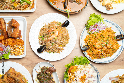 Peruvian food dishes displaying a variety of traditional cuisine