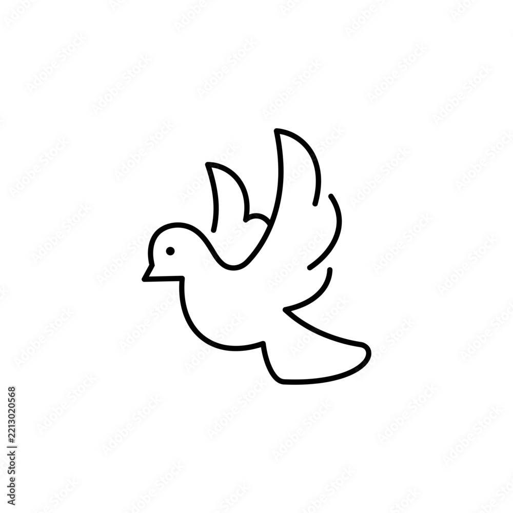 Fototapeta premium Flying dove icon representing peace with religion