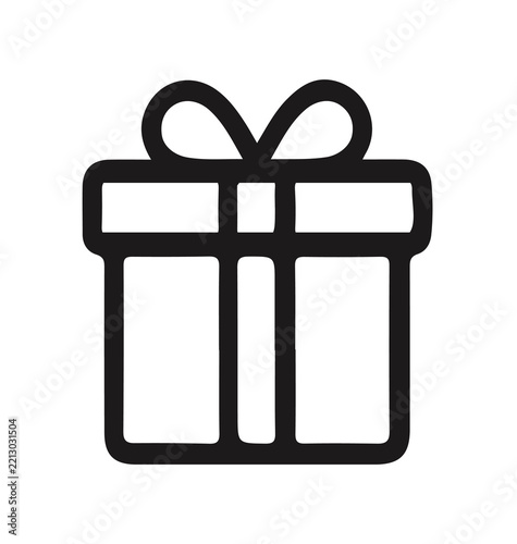 Simple gift box icon isolated on transparent background