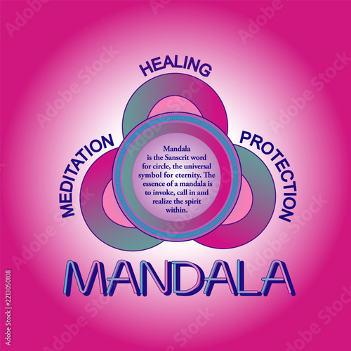 Mandala is Sanskrit for “circle”, a design that holds symbolism for meditation, healing, and protection in Hindu and Buddhist cultures, most notably in India, China, Japan, and Tibet.