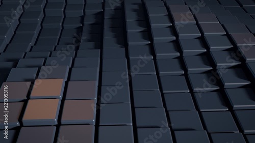 Seamless loop 3d block columns wave with soft shadows