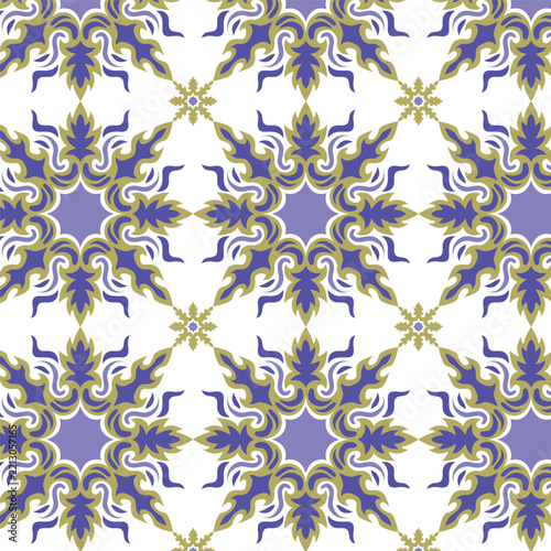 vector seamless pattern with flowers